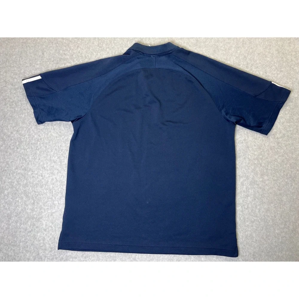 Adidas Mens Navy Blue Short Sleeve Polo Shirt Sportswear Size L
